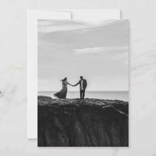 Elegant minimalist Uitnodiging tot verfijnde bruil (Achterkant)