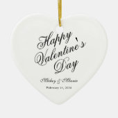 Elegant Minimalist Valentine's Day Heart Shaped Keramisch Ornament (Voorkant)
