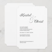 Elegant minimalist Weddenschap Kaart (Voorkant / Achterkant)