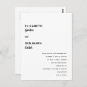 Elegant minimalist Weddenschap Simple Typography B Briefkaart (Voorkant / Achterkant)