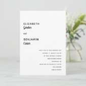 Elegant minimalist Weddenschap Simple Typography B Kaart (Staand voorkant)