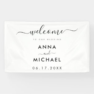Elegant minimalist Weddenschap Welkom Spandoek