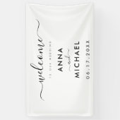 Elegant minimalist Weddenschap Welkom Spandoek (Verticaal)