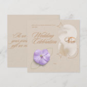 Elegant minimalist wedding invitation (Voorkant / Achterkant)