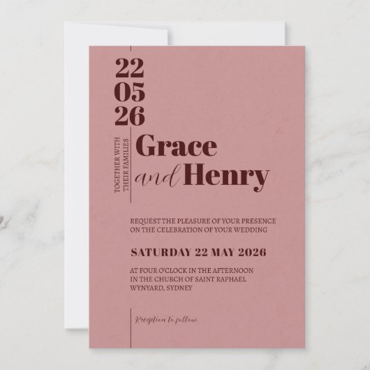 Elegant Minimalist Wedding Invitation (Devant)
