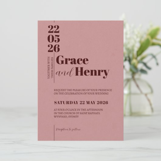 Elegant Minimalist Wedding Invitation (Debout devant)