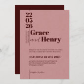 Elegant Minimalist Wedding Invitation (Devant / Derrière)