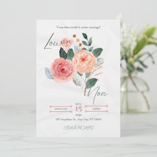 Elegant Minimalist Wedding Invitation (Debout devant)