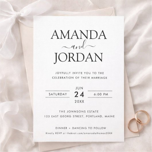 Elegant Minimalist Wedding Invitation