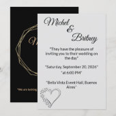 "Elegant Minimalist Wedding Invitation" Kaart (Voorkant / Achterkant)