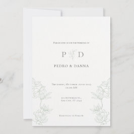 Elegant Minimalist Wedding Invitation Kaart