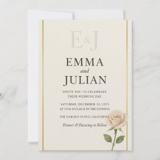 Elegant Minimalist Wedding Invitation  Kaart