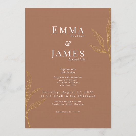 Elegant Minimalist Wedding Invitation | Modern (Devant)
