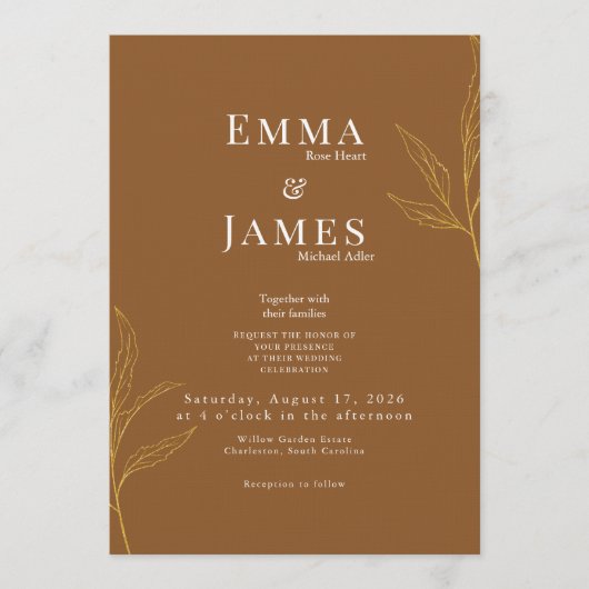 Elegant Minimalist Wedding Invitation | Modern (Devant)