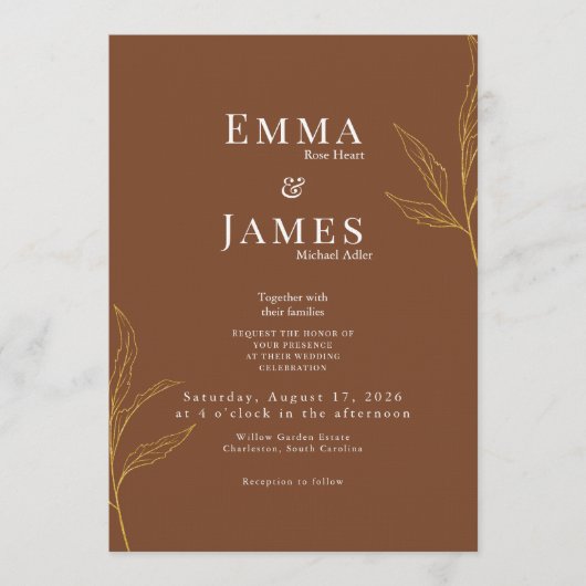 Elegant Minimalist Wedding Invitation | Modern (Devant)