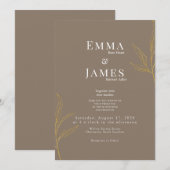 Elegant Minimalist Wedding Invitation | Modern Kaart (Voorkant / Achterkant)