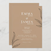 Elegant Minimalist Wedding Invitation | Modern Kaart (Voorkant / Achterkant)
