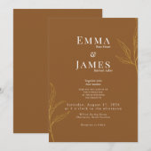 Elegant Minimalist Wedding Invitation | Modern Kaart (Voorkant / Achterkant)