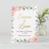 Elegant minimalist wedding invitation with waterco (Debout devant)
