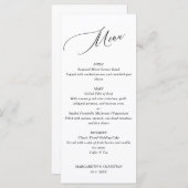 Elegant Minimalist Wedding Menu (Devant / Derrière)