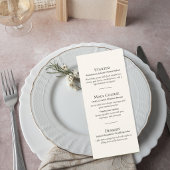 Elegant Minimalist Wedding Menu