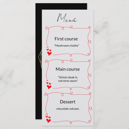 Elegant Minimalist Wedding Menu (Devant / Derrière)