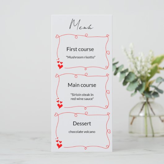 Elegant Minimalist Wedding Menu (Debout devant)