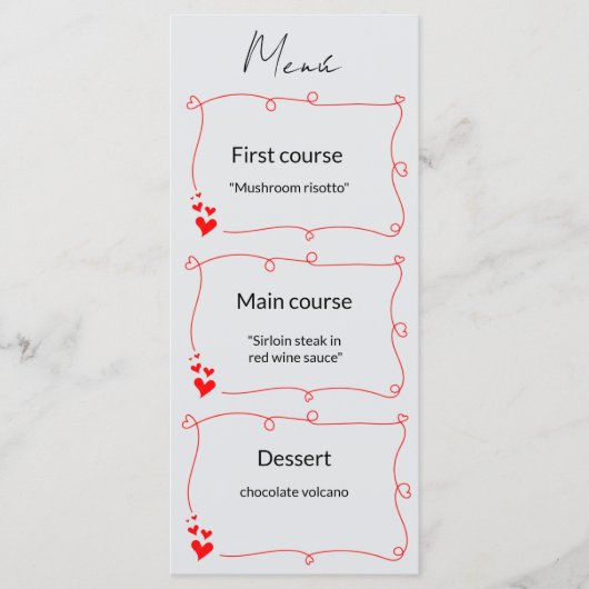 Elegant Minimalist Wedding Menu (Devant)