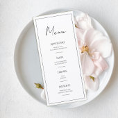 Elegant Minimalist Wedding Menu Card