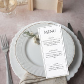Elegant Minimalist Wedding Menu Card