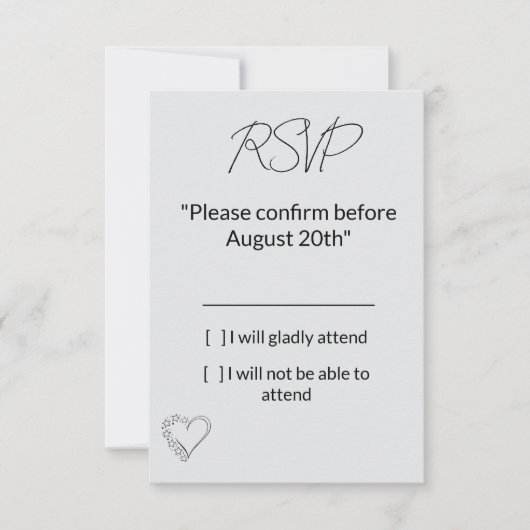 Elegant Minimalist Wedding RSVP Card (Devant)