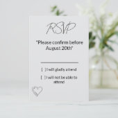 Elegant Minimalist Wedding RSVP Card (Debout devant)