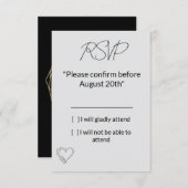 Elegant Minimalist Wedding RSVP Card (Devant / Derrière)