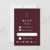 Elegant Minimalist Wedding RSVP Card Modern Simple (Devant)