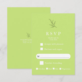 Elegant Minimalist Wedding RSVP Card Modern Simple Kaartje