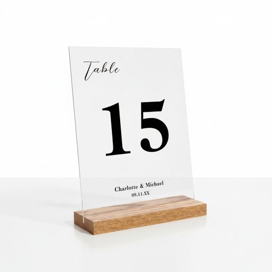 Elegant Minimalist Wedding Table Number