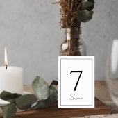 Elegant Minimalist Wedding Table Number Card Kaart
