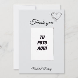 Elegant Minimalist Wedding Thank You Card Bedankkaart