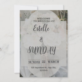 Elegant Minimalist Wedding Welcome Sign Bedankkaart
