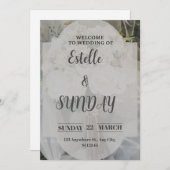Elegant Minimalist Wedding Welcome Sign Bedankkaart (Voorkant / Achterkant)