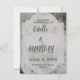 Elegant Minimalist Wedding Welcome Sign Magnetische Uitnodiging