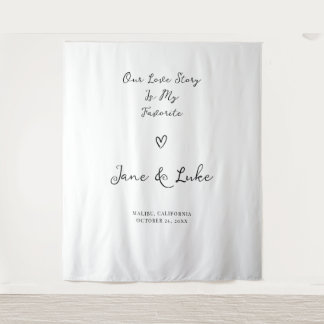 Elegant Minimalist Wedding Welcome Sign - Tapestry Wandkleed