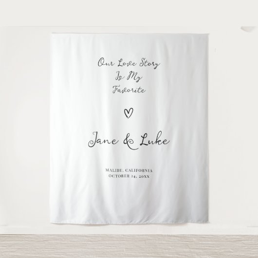 Elegant Minimalist Wedding Welcome Sign - Tapestry Wandkleed (Voorkant)