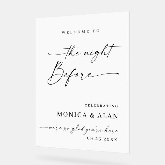 Elegant Minimalist WELCOME Rehearsal Dinner (Angle)