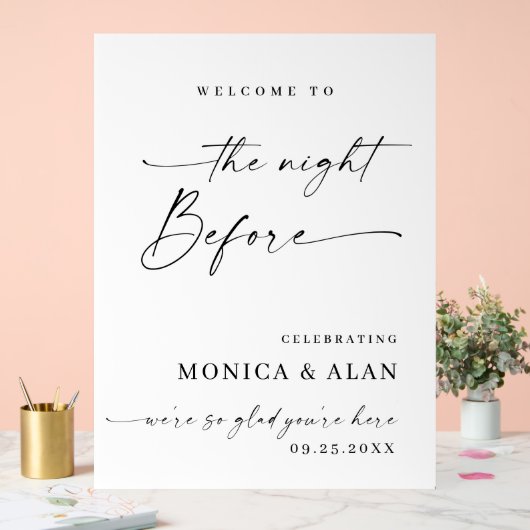 Elegant Minimalist WELCOME Rehearsal Dinner (Mariage)