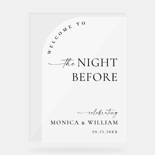 Elegant Minimalist WELCOME Rehearsal Dinner (Recto)