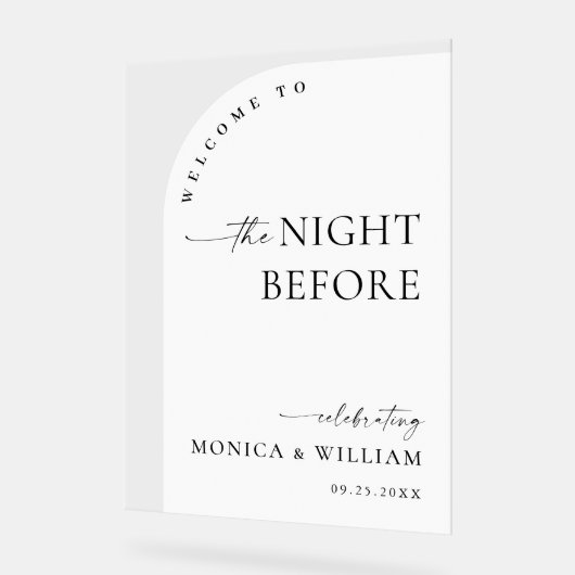 Elegant Minimalist WELCOME Rehearsal Dinner (Angle)