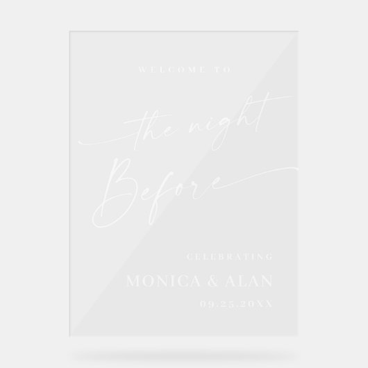 Elegant Minimalist WELCOME Rehearsal Dinner (Recto)