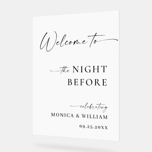 Elegant Minimalist WELCOME Rehearsal Dinner (Angle)