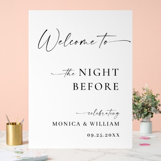 Elegant Minimalist WELCOME Rehearsal Dinner (Mariage)